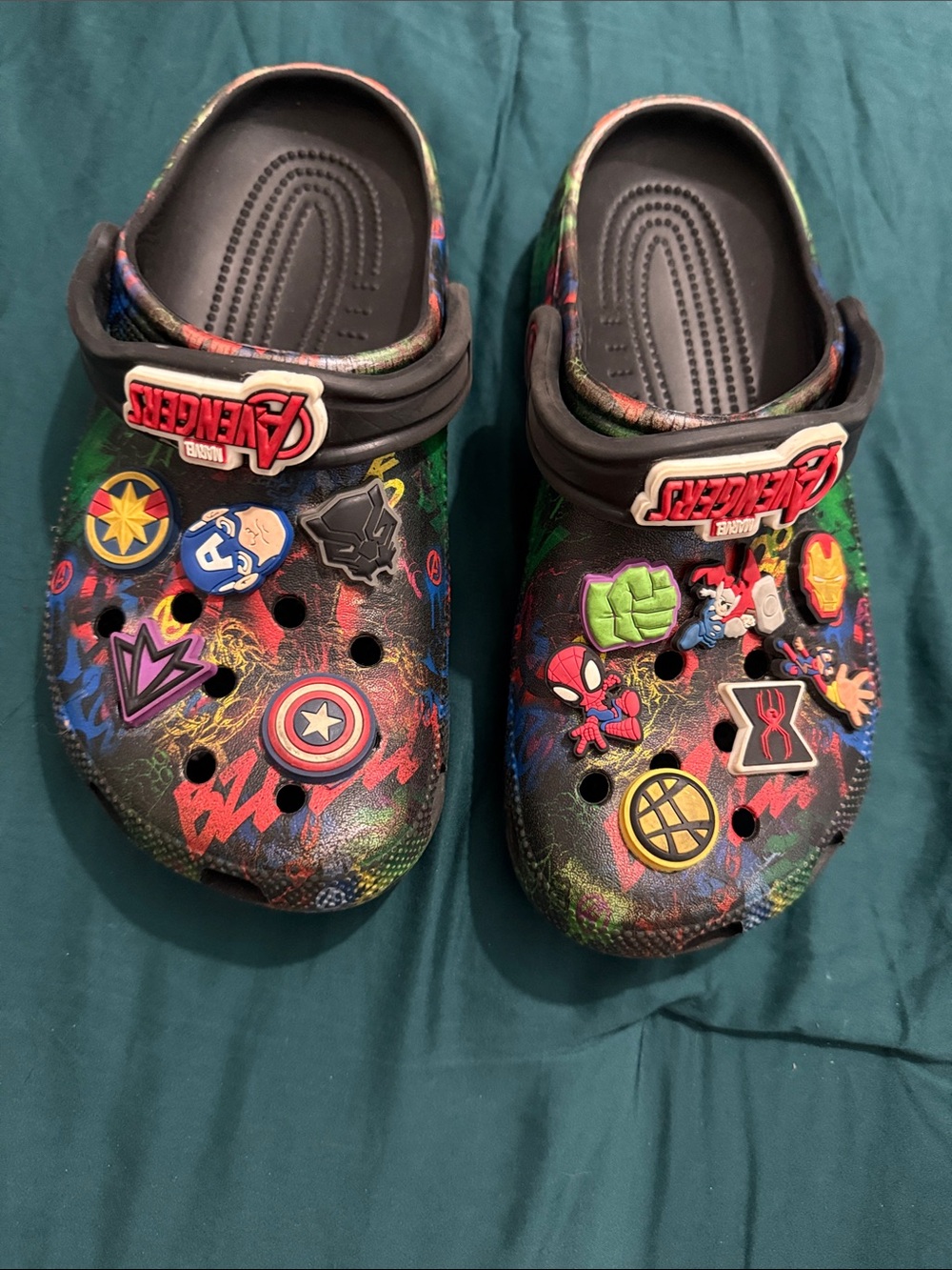 CROCS Kids Marvel Multicolor Graphic Clogs with Charms